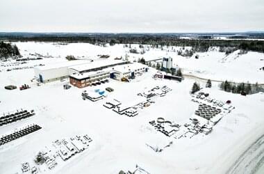 Aerial view of the company Dahlgrens Cementgjuteri in Sweden
