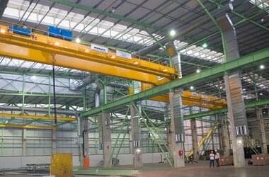ABUS double girder overhead travelling crane in the press and stamping line in South Africa 