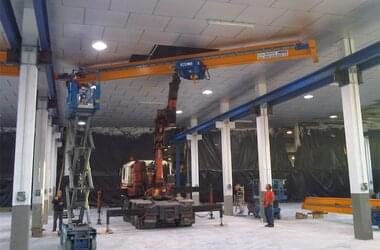 ABUS single girder overhead travelling crane with one monorail trolley type E