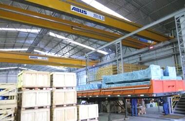 Overhead travelling crane with lifting capacity of 20 t and 6.3 t are used for construction of internal transport of the company Eidt-Ciriex