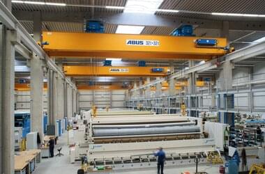 ABUS crane with two trolleys during production for foils