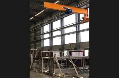EWL single girder wall travelling crane ensure fast transport of components to the workbench and for further processing