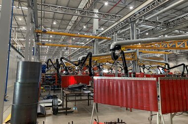 Modular suspended rail system in Sao Jose Industrial production in Brazil
