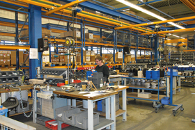 Optimised production process for light cranes through high production speed and ideal material flow 