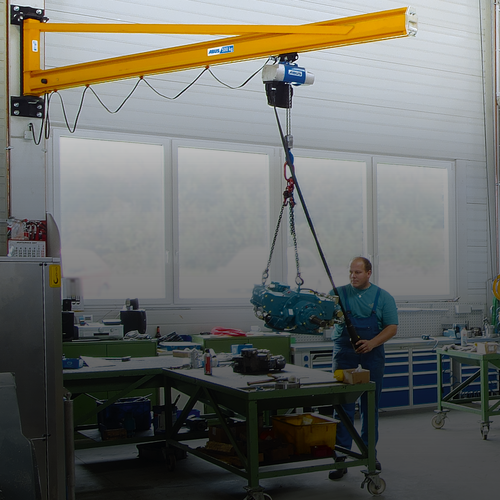 ABUS wall-mounted jib crane LW at the company Eurodrill in Drolshagen