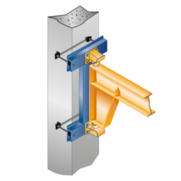 Fastening to steel column via three-sided column bracket