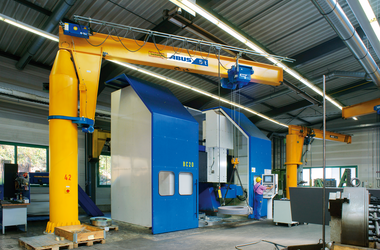 ABUS column-mounted slewing crane VSS at the Rosswag company in Pfinztal