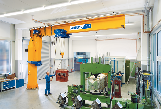 ABUS monorail trolley type E on ABUS pillar wall slewing crane in company in Ennepetal
