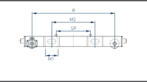 Technical drawing for chassis beams and attachment pieces